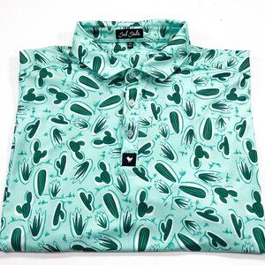 Bad Birdie Shirt Men's XXL Green Polo Golf Performance Stretch Desert Cactus